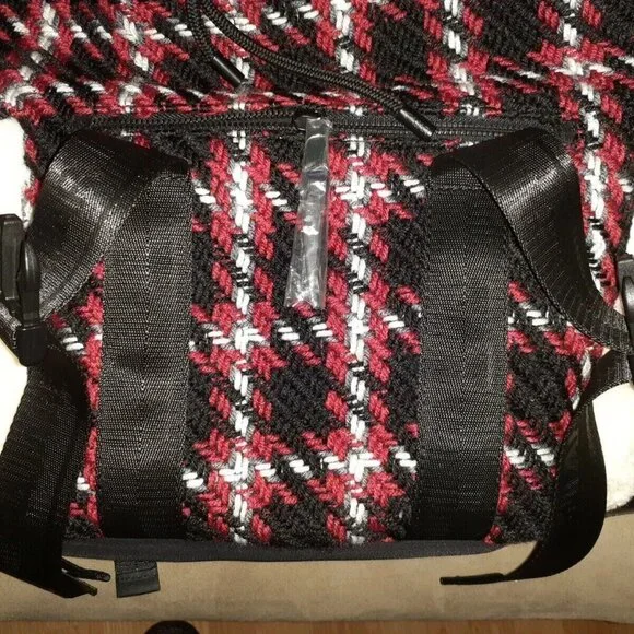 PAJAR-Logan Leather/Knit Luxury Special Force Sport Backpack-Black Plaid Mix-NWT - Picture 10 of 11